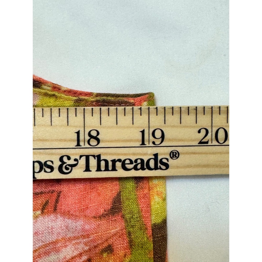 J. Jill 100% Linen Tropical Floral Dress Pockets Orange Small Summer Vacation - Picture 6 of 6